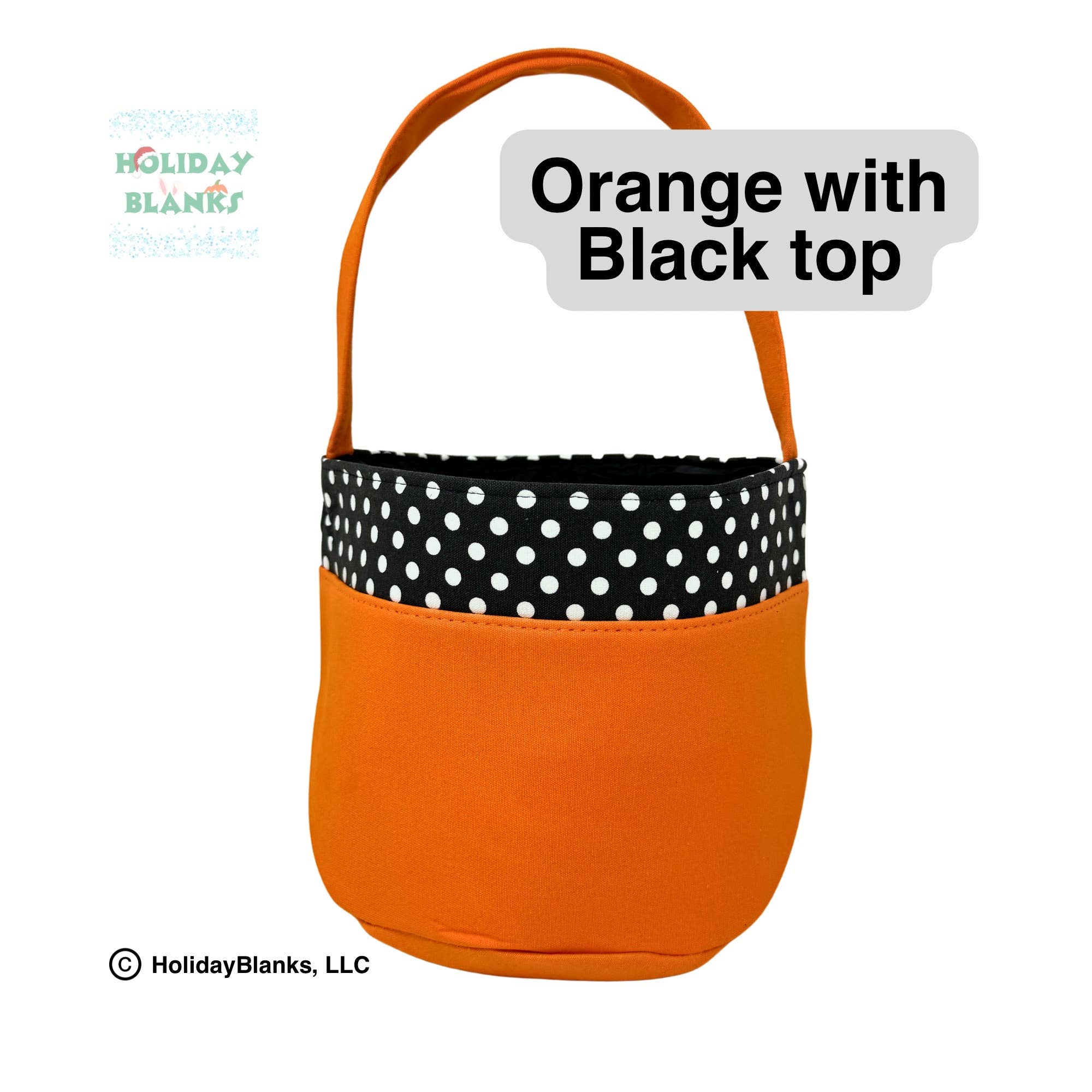 Holiday Blanks - Wholesale Basket - Halloween Dark Small Dot design Basket Embroidery Blanks1