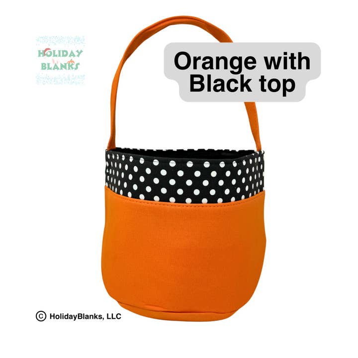 Holiday Blanks - Wholesale Basket - Halloween Dark Small Dot design Basket Embroidery Blanks1