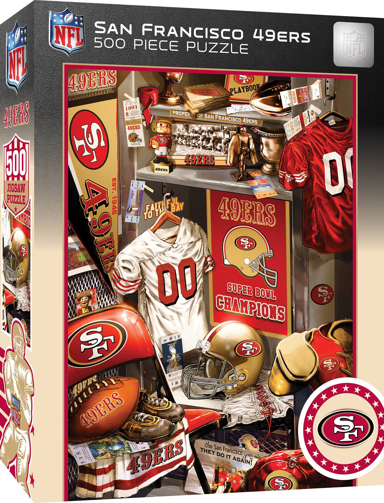 Masterpieces Puzzles - Vente Puzzle – adulte - San Francisco 49ers - Casse-tête de 500 pièces pour vestiaires0