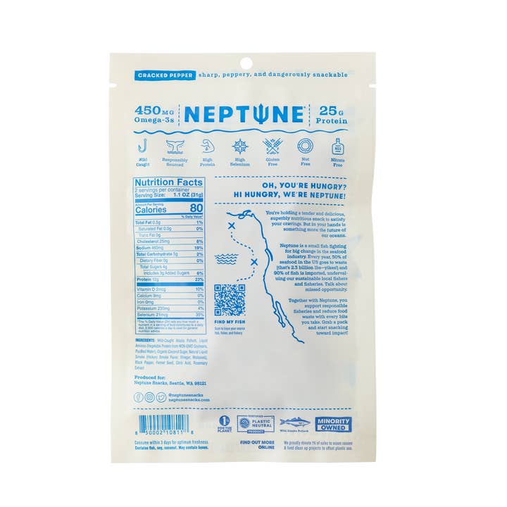 Neptune Snacks - Wholesale Jerky - Cracked Pepper Neptune Fish Jerky1