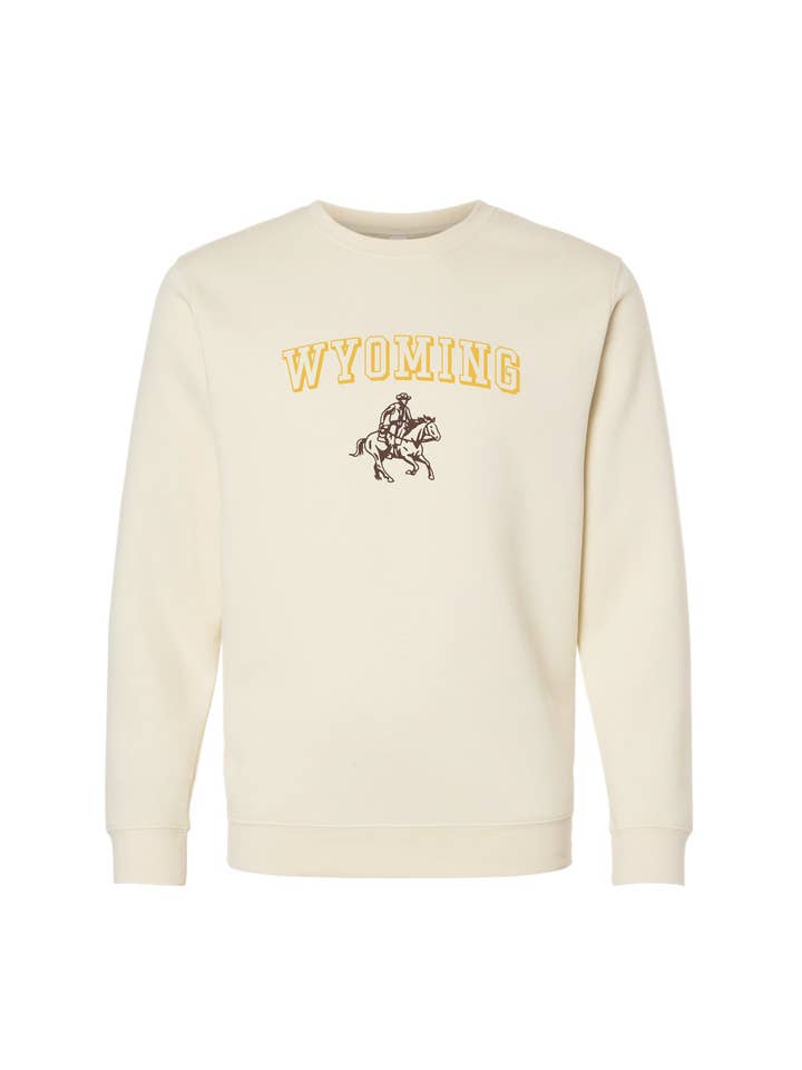Wyoming Cowboy Erwachsenen-Crewneck für den Großhandel von Buffalo Mountain Print + Supply