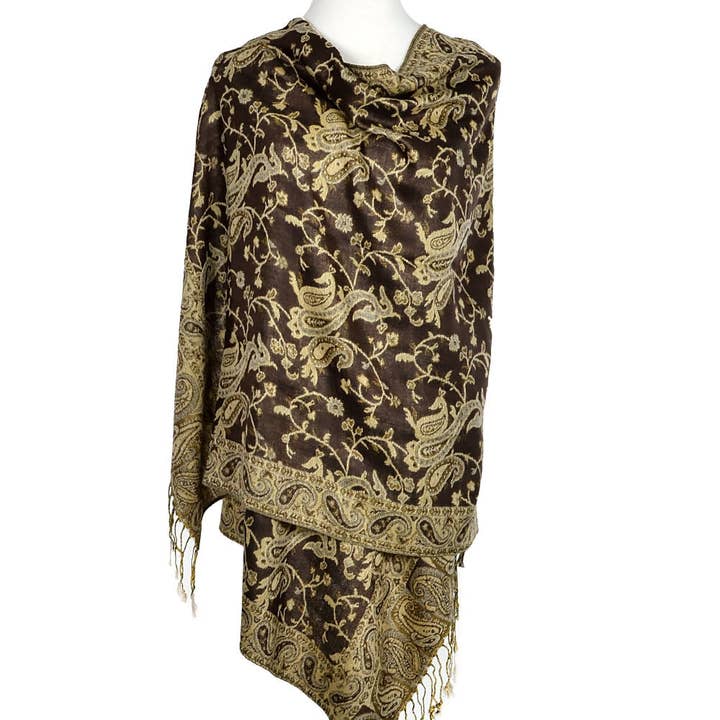 023_9 - One Piece Pasiley Print Pashmina Shawl Scarf for wholesale by Jasper Trading LLC