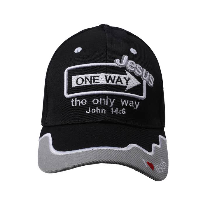 Hat - Black - One Way Jesus for wholesale by Swanson Christian Products