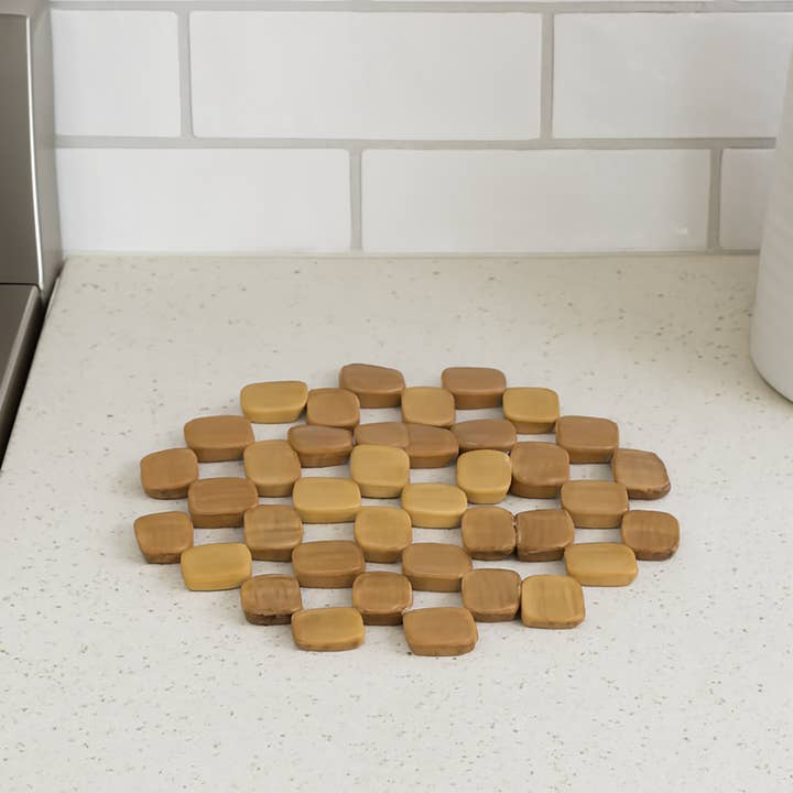 home mart goods – wholesale Trivet – Natural Bamboo Trivet Pot Mat - Set of 21