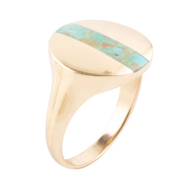 Signet Turquoise and Bronze Circle Ring for wholesale by Barse Jewelry