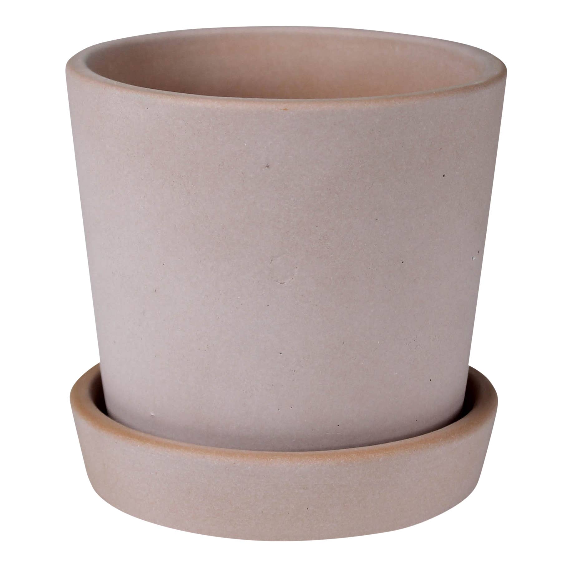 HomArt - Wholesale Plant Pot - Harriet Cachepot with Saucer, Cement - 4”0