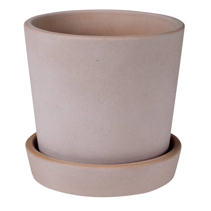 HomArt - Wholesale Plant Pot - Harriet Cachepot with Saucer, Cement - 4”