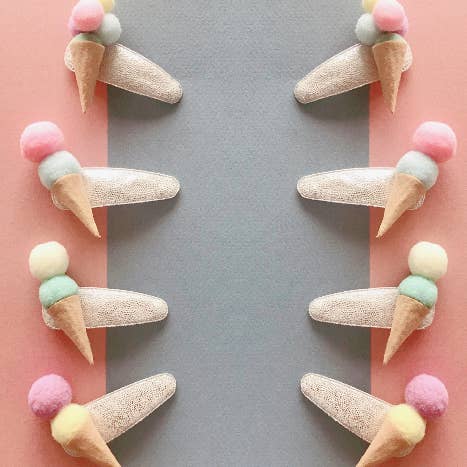 littletwinkleco - Wholesale Hair Clip - Kids - Ice Cream Hair Clips Set | Pastel Felt | Girls Hair Clips |0