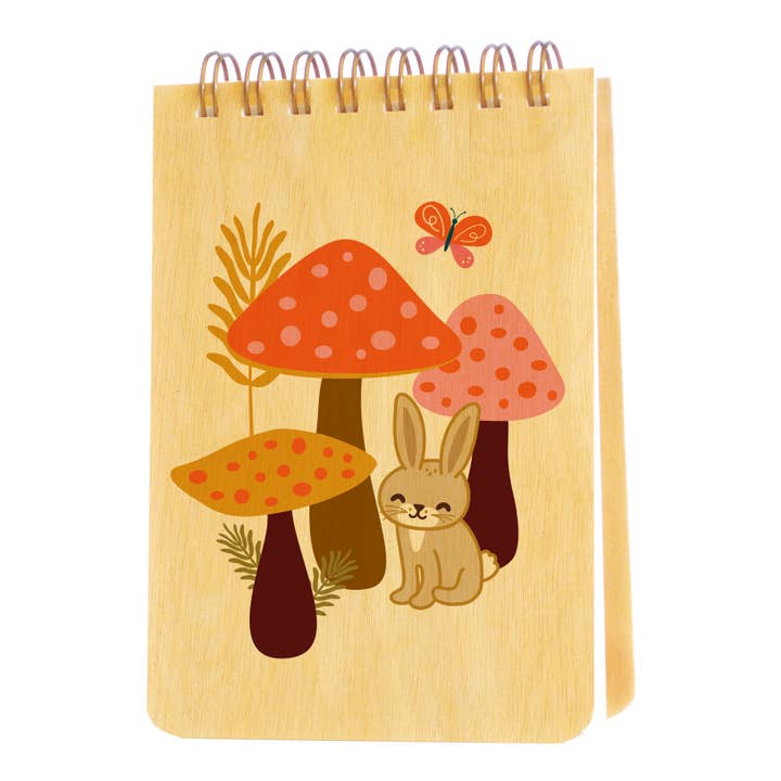Kanin Svampar Trä Mini Anteckningsblock - Kanin för wholesale av Night Owl Paper Goods