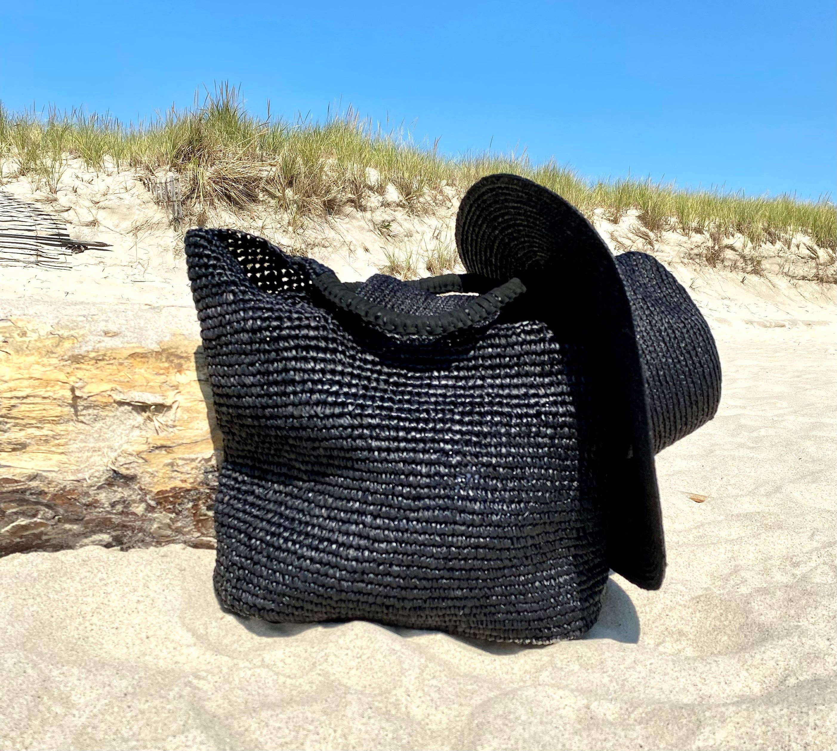 Chloé Beige Crochet Raphia Beach Hat