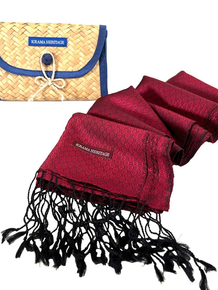 The Krama Jasmin Luxurious Ruby for wholesale by Krama Heritage