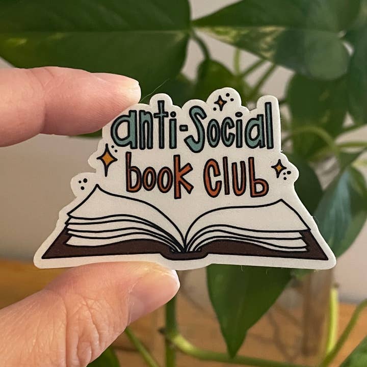 Vinyl Sticker-Anti-Social Book Club for wholesale by With Love Jessi P