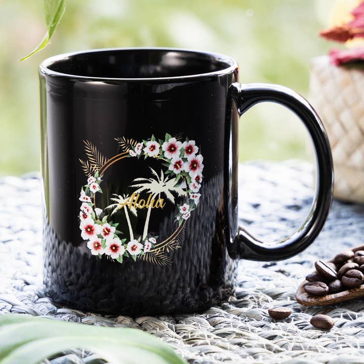 Aloha Tropical Hibiscus Graphic Ceramic Coffee Mug - Tea Cup for wholesale by Aloha Designs