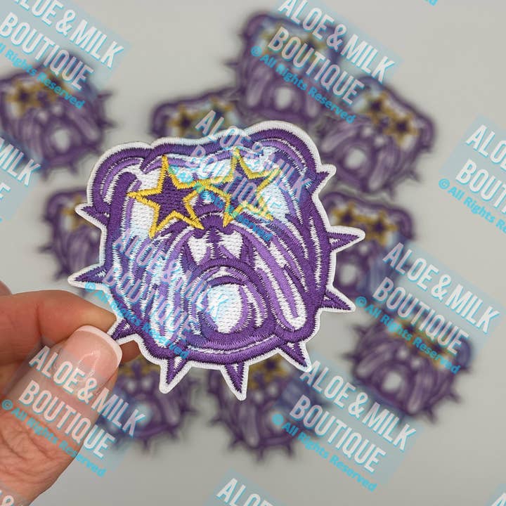 Aloe and Milk Boutique - Wholesale Patch - Mascot Bulldog , bulldog patch, sports patch, football1