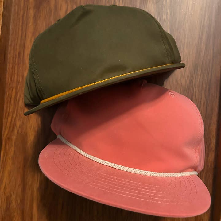 Vibes Hat Company - Wholesale Flat Brim Cap - Unisex - Vibes Retro Rope Hat- Salmon | Hat Bar | Blank Caps