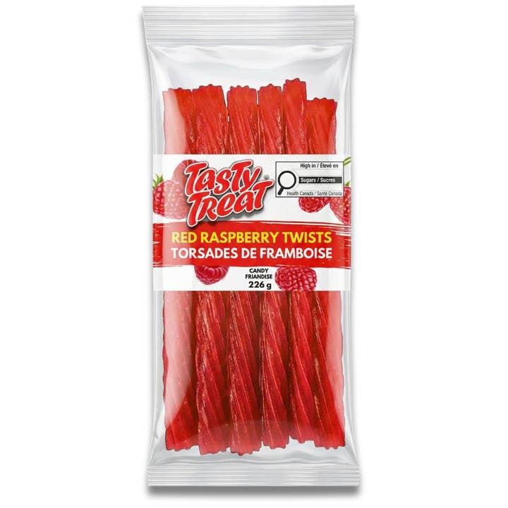 Red Raspberry Licorice Twists 226g for wholesale by Tasty Treat