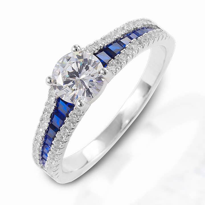 Kelly Herd Blue Spinel Engagement Ring - Sterling Silver for wholesale by Kelly Herd Jewelry