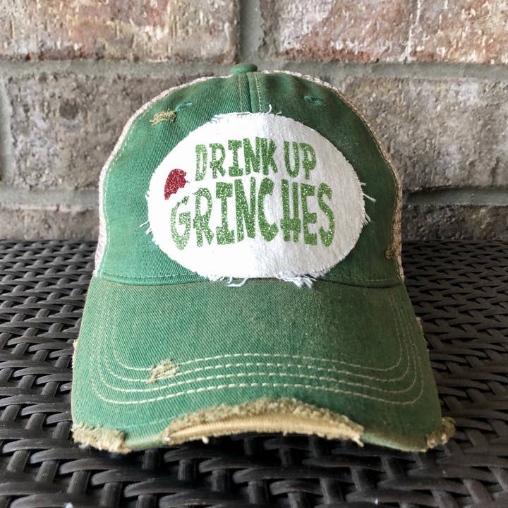 BohoGroove - Wholesale Baseball Cap - Women's - Drink Up Grinches Hat, Christmas Hat, Girlfriends Hat13