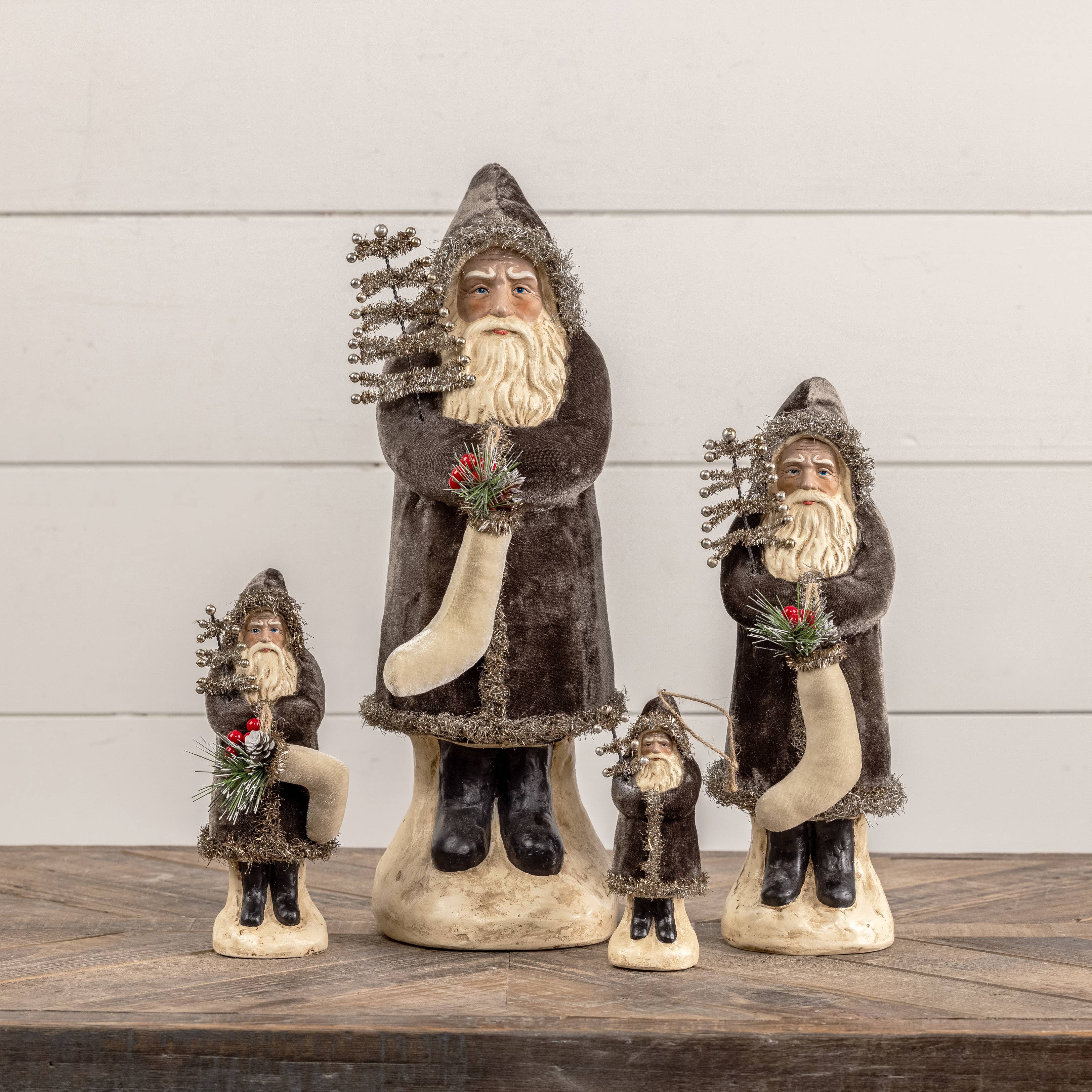 Ragon House - Wholesale Christmas Decoration - 8" CHARCOAL VELVET BELSNICKLE2