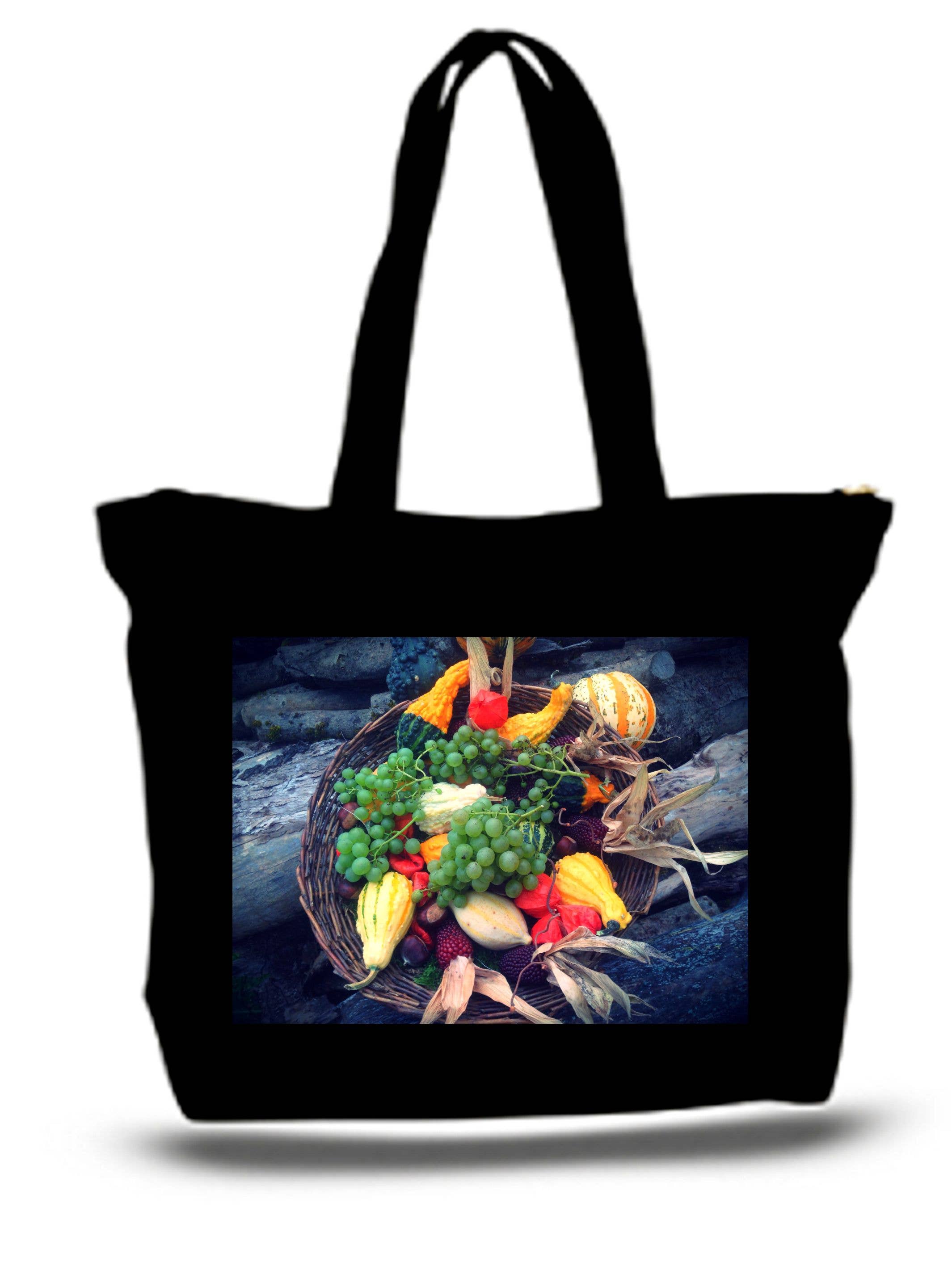 BMS BIZ - Wholesale Tote Bag - Unisex - Fruits And Vegetables Large Tote Grocery & Stuff Bag0