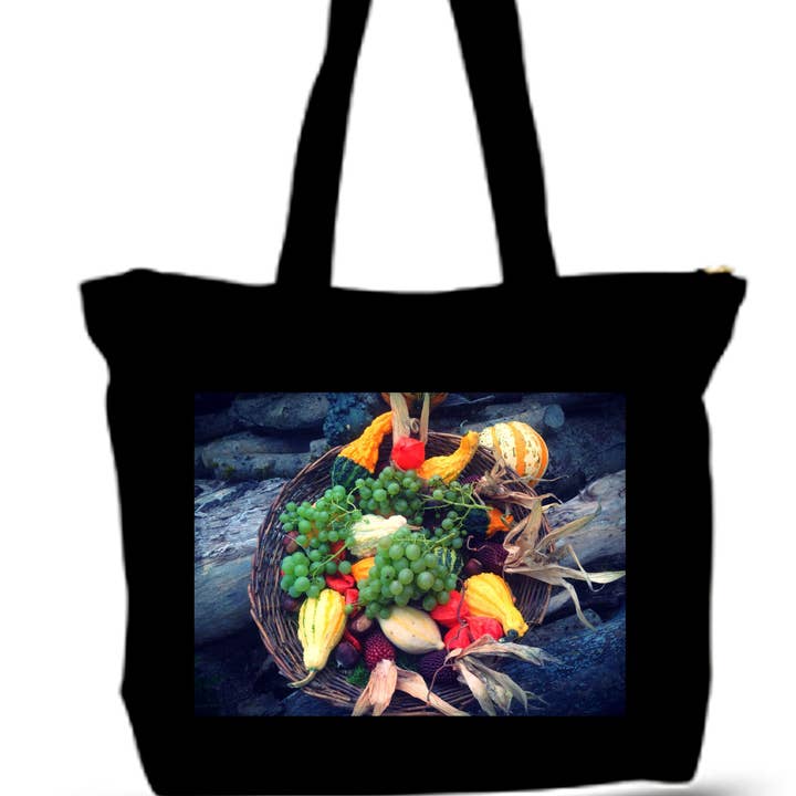 BMS BIZ - Wholesale Tote Bag - Unisex - Fruits And Vegetables Large Tote Grocery & Stuff Bag