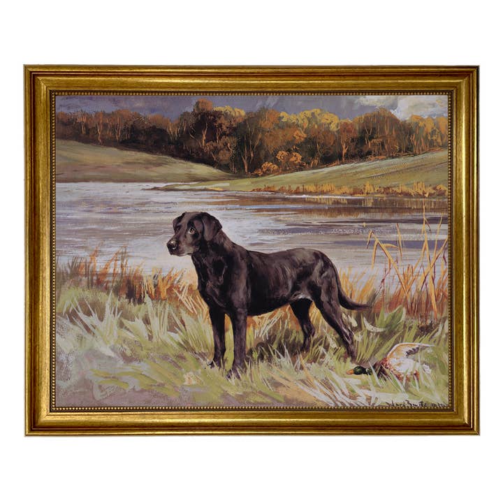 Madison Bay Co. - Historical Home Decor Reproductions - Wholesale Art Print - Labrador Retriever with Duck Framed Painting Print on Canvas4