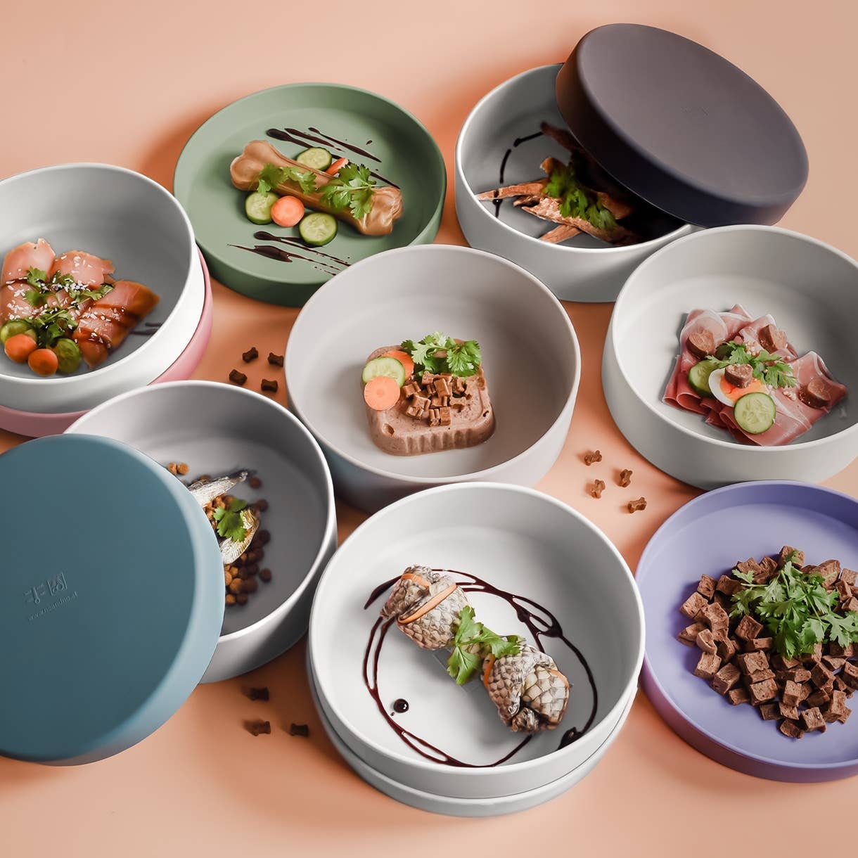 ne&no - Wholesale Pet Bowl - Cat/Dog - ne&no® Silicone Feeding Bowl with Lid for Dogs & Cats– MIX2