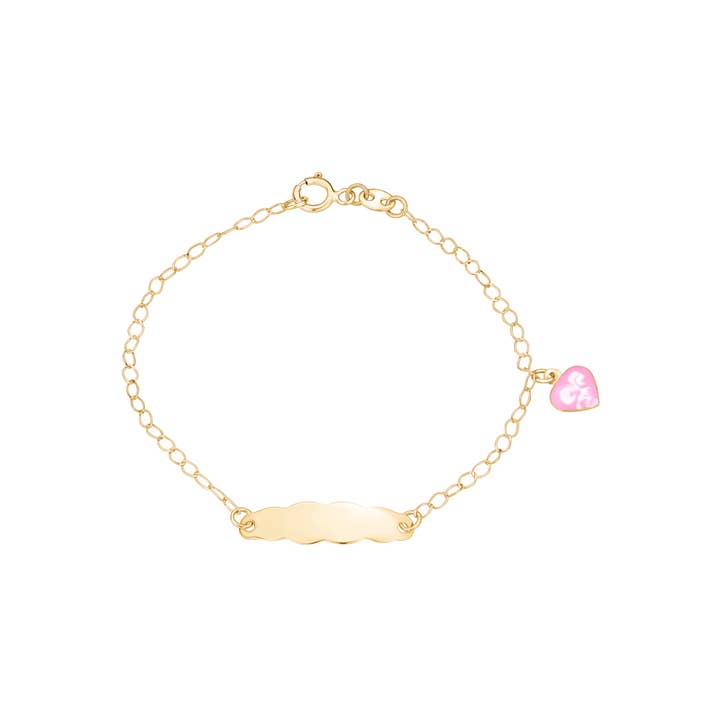 Massete - Vente Bracelets maillon et chaîne - Bracelet d'identification en or 14 carats à graver pour filles garçons enfants Baby Figaro11