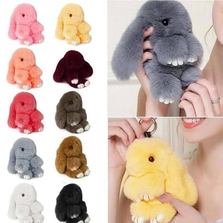 PR GROUPS LLC - Wholesale Keychain - Women's - Cute Rabbit Backpack Keychain Toy- Assorted