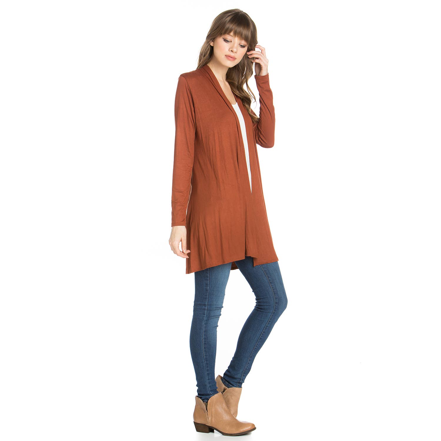 Azules Clothing - Venta al por mayor Cárdigan - Mujer - Cárdigan drapeado de manga larga con parte delantera abierta46