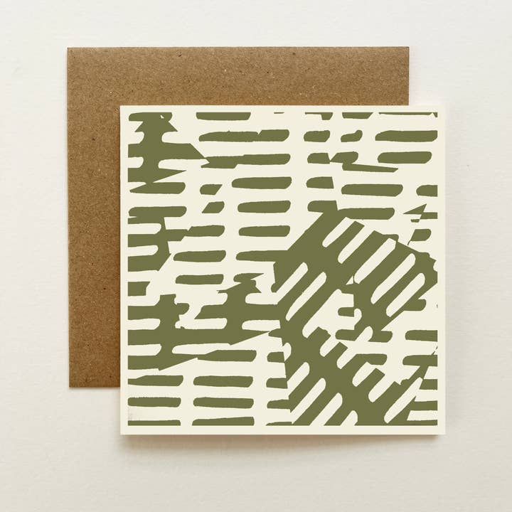 Jonathan Lawes - Vendita all'ingrosso Biglietti di auguri generici - Biglietto di auguri «Mark-Making», verde oliva