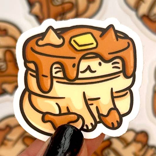 Autocollant Mini Chat Pancakes pour la vente par Shop Emily M
