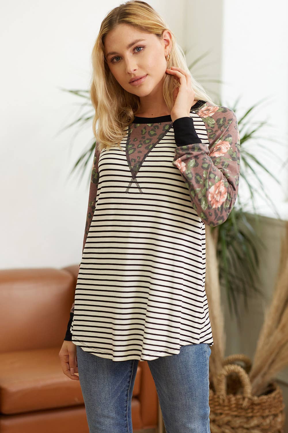 lovely melody – wholesale Tunika - Dam – LMT2704-i en blixt Leopard Raglan Top6