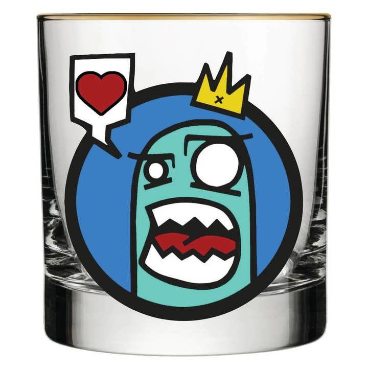 That "Love Monster" Glass by Reggie Warlock for wholesale by BeerCanvas