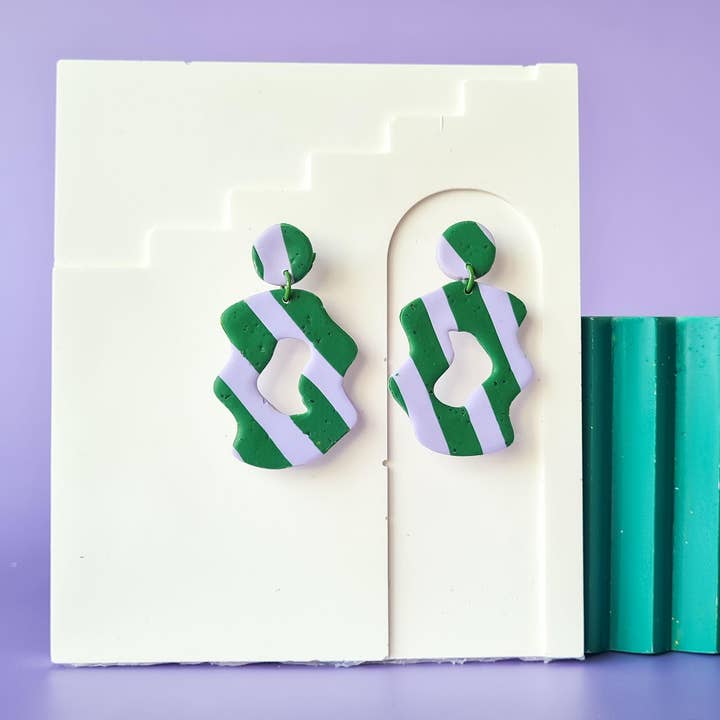 Mono - Wholesale Dangle Earrings - Handmade Earrings - Memphis Pattern | Lightweight Polymer