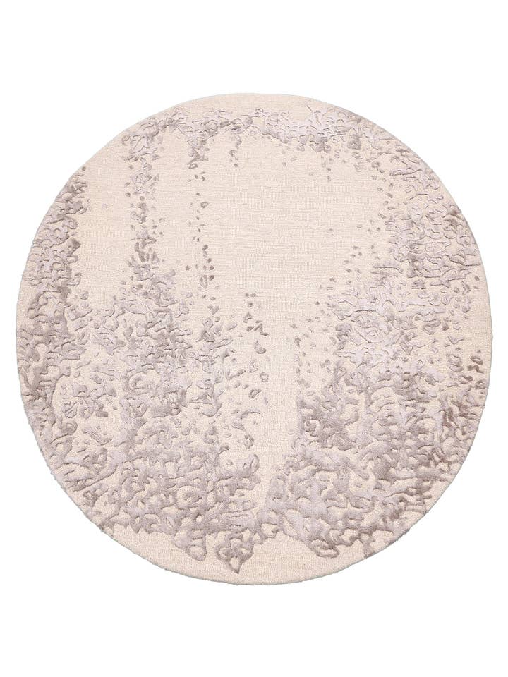 Moderne blondekant beige håndtuftet 5x5 uldtæppe for engroshandel hos The Rug Decor, Inc.