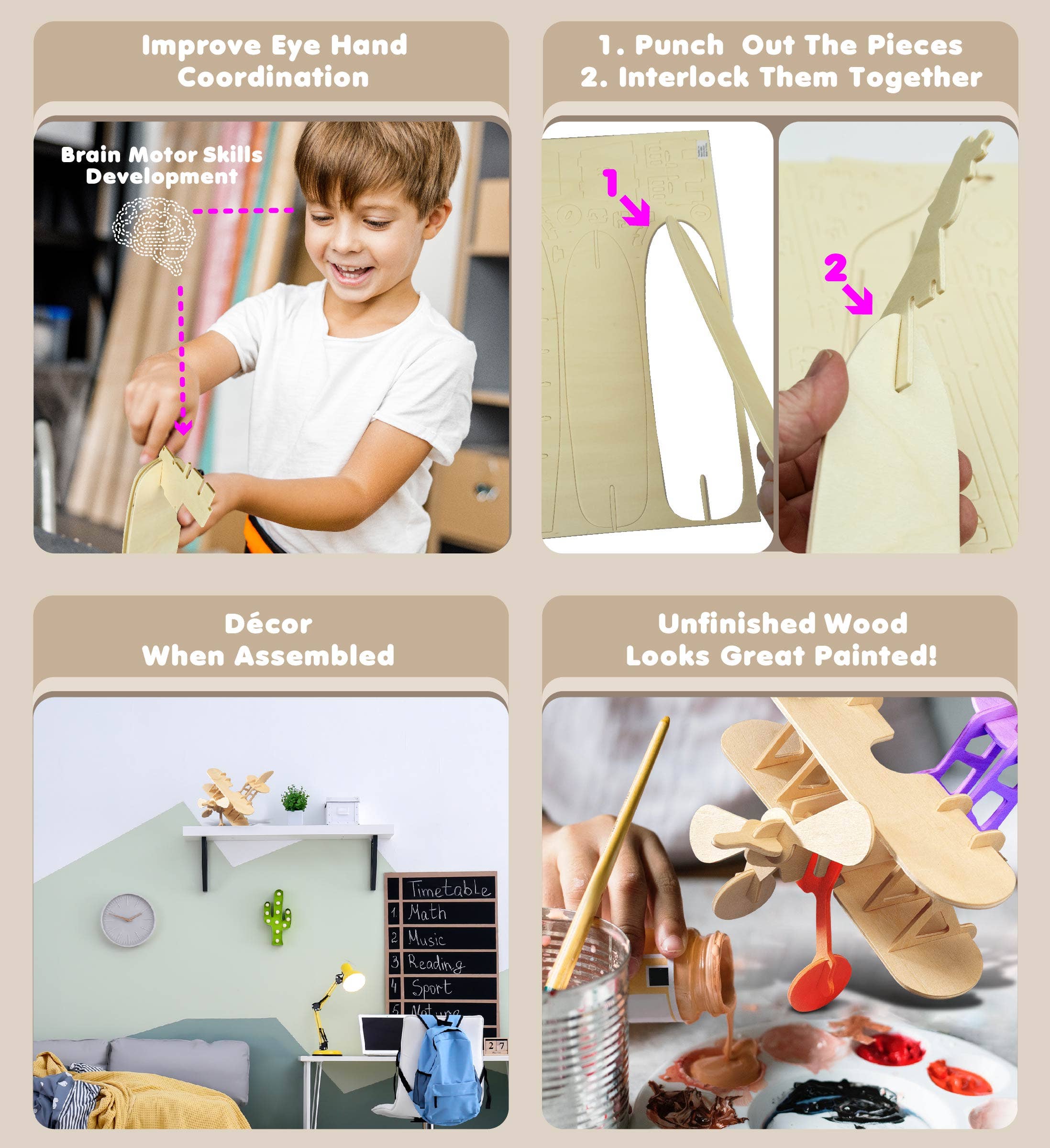 Cota Global - Wholesale Puzzle - Kids - 3D Puzzles - Bi- Plane2