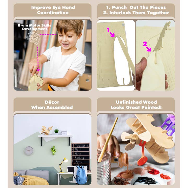 Cota Global - Wholesale Puzzle - Kids - 3D Puzzles - Bi- Plane2