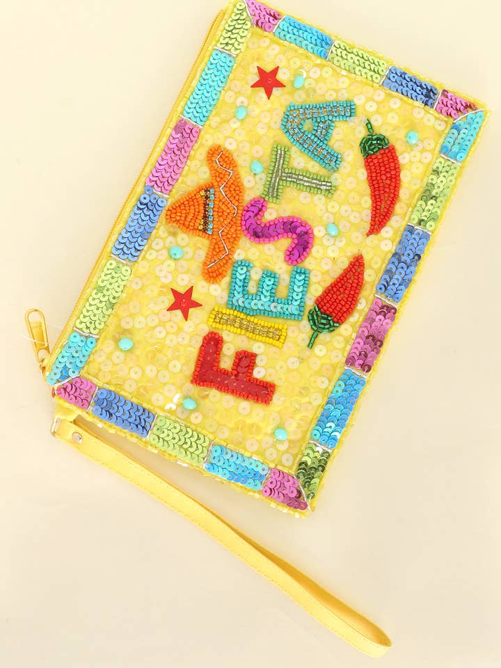 Cinco De Mayo Fiesta Beaded Wristlet Coin Bag for wholesale by SP Sophia Collection