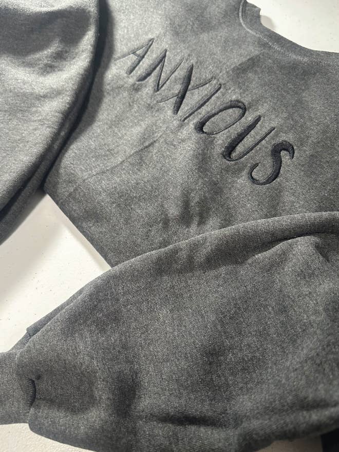 Anxious Crewneck Sweatshirt for wholesale by Made Well Co
