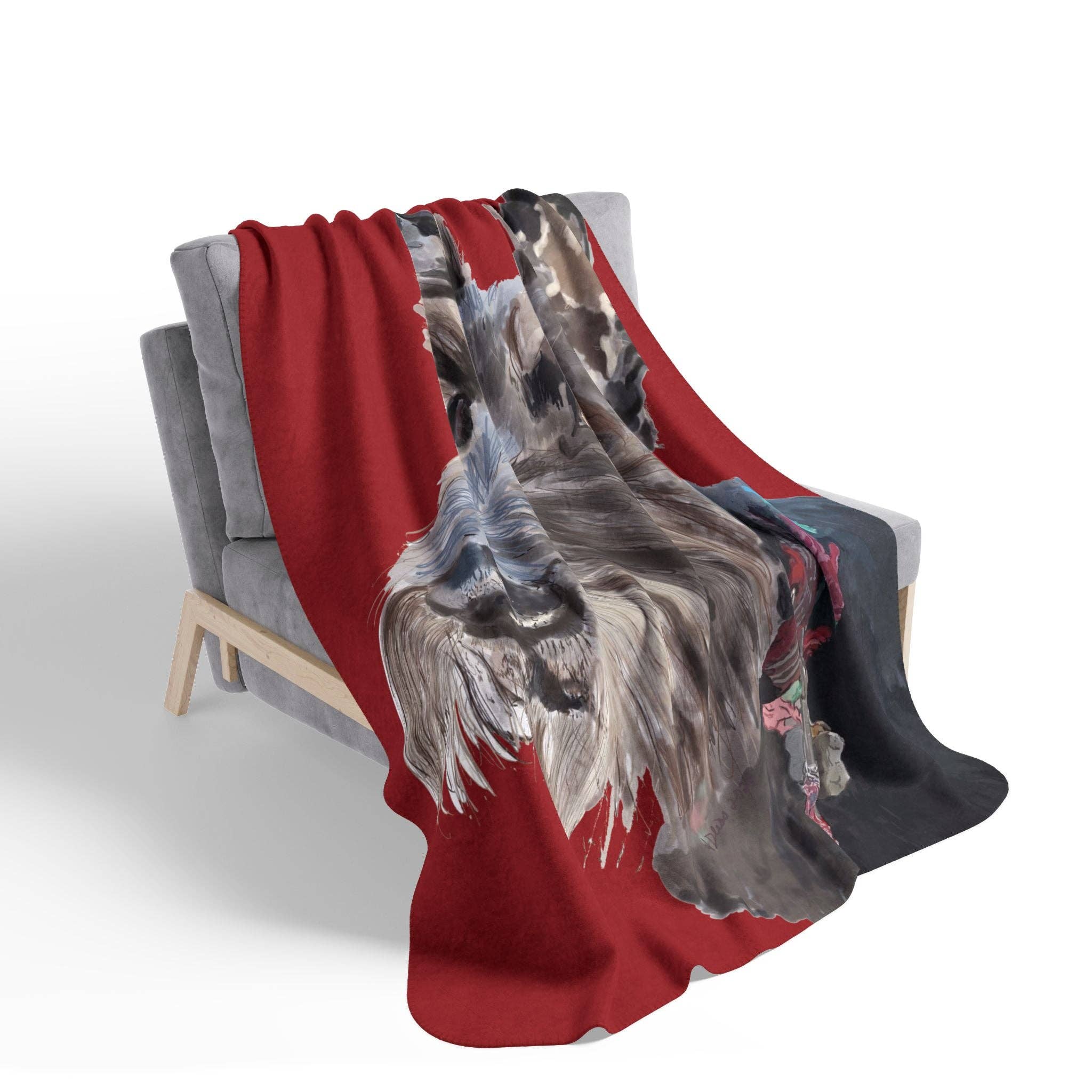 Blue Cava - Wholesale Throw Blanket - Cozy Scottish Terrier Dog Lover Fleece Sherpa Blanket | Pet Gift, Home Decor5