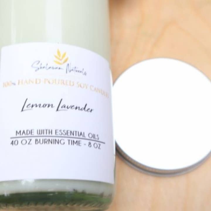 Lemon/Lavender Soy Candle for wholesale by Shalawam Naturals
