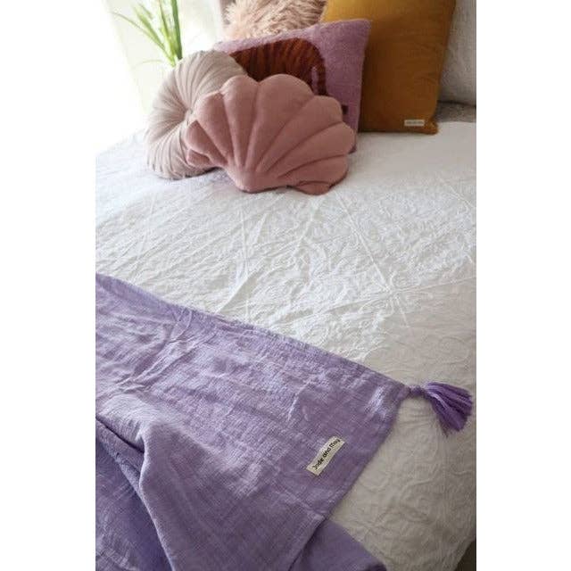 JADE AND MAY – wholesale Throw blanket – Cotton Throw in Lilac | Natural Fibre Homewares2
