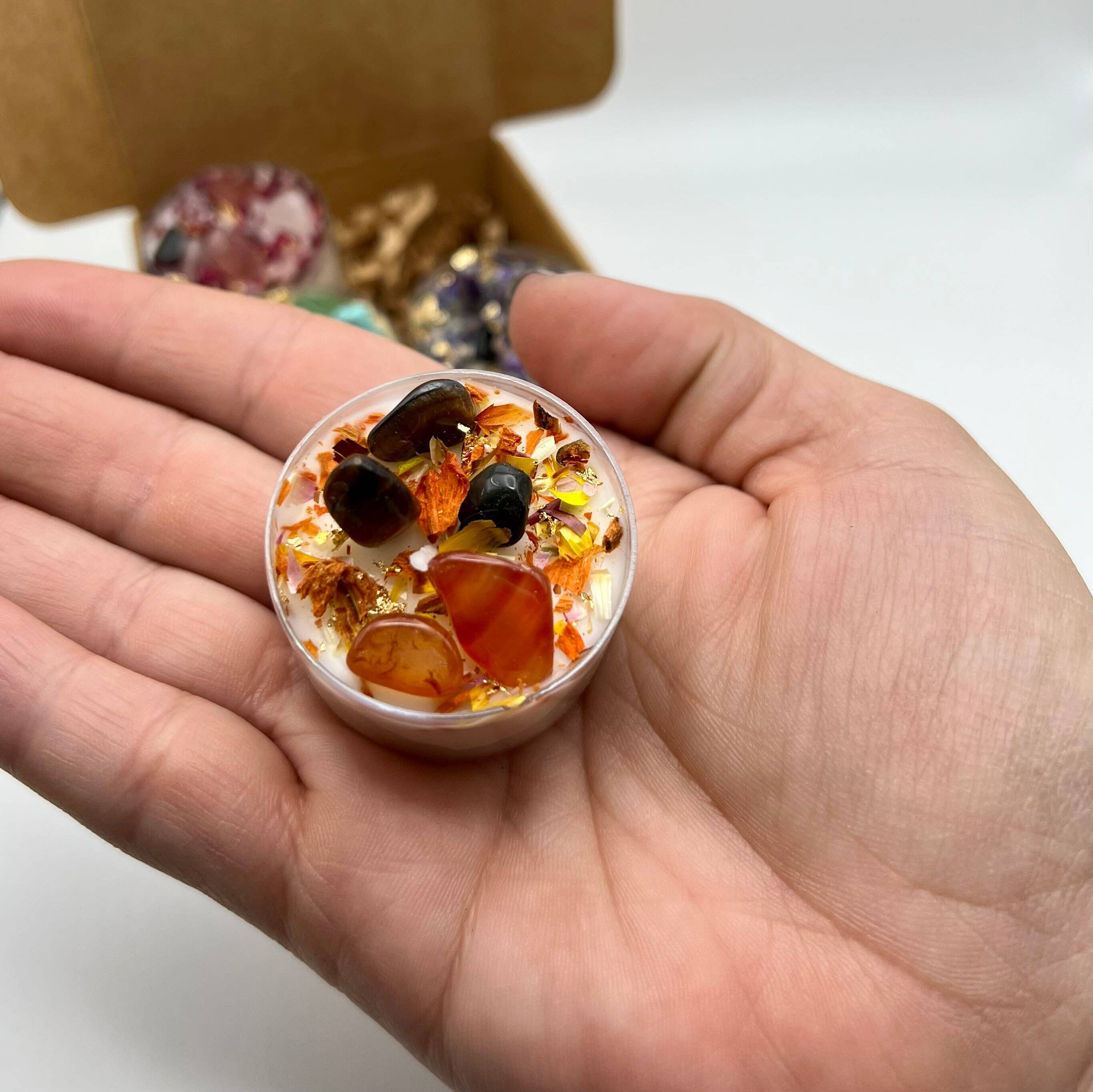 Purple Door ATX - Venta al por mayor Velas pequeñas - Set de 4 velas de té Intention para meditación ritual5