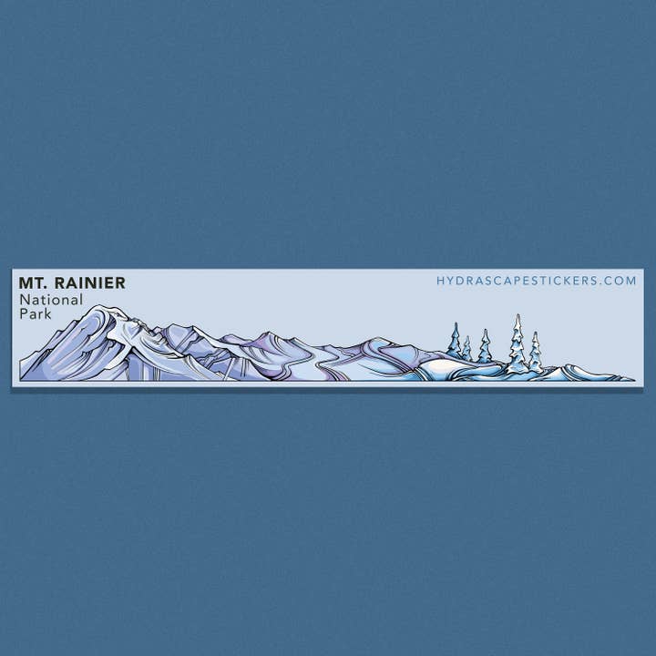 Hydrascape Stickers - Wholesale Sticker - Snowscape: Mount Rainier Miniscape Sticker1