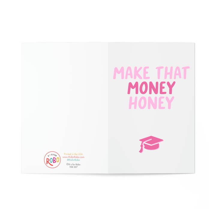 R is for Robo - Wholesale Graduation Card - Funny Graduation Card for Her Congratulations Grad Gifts