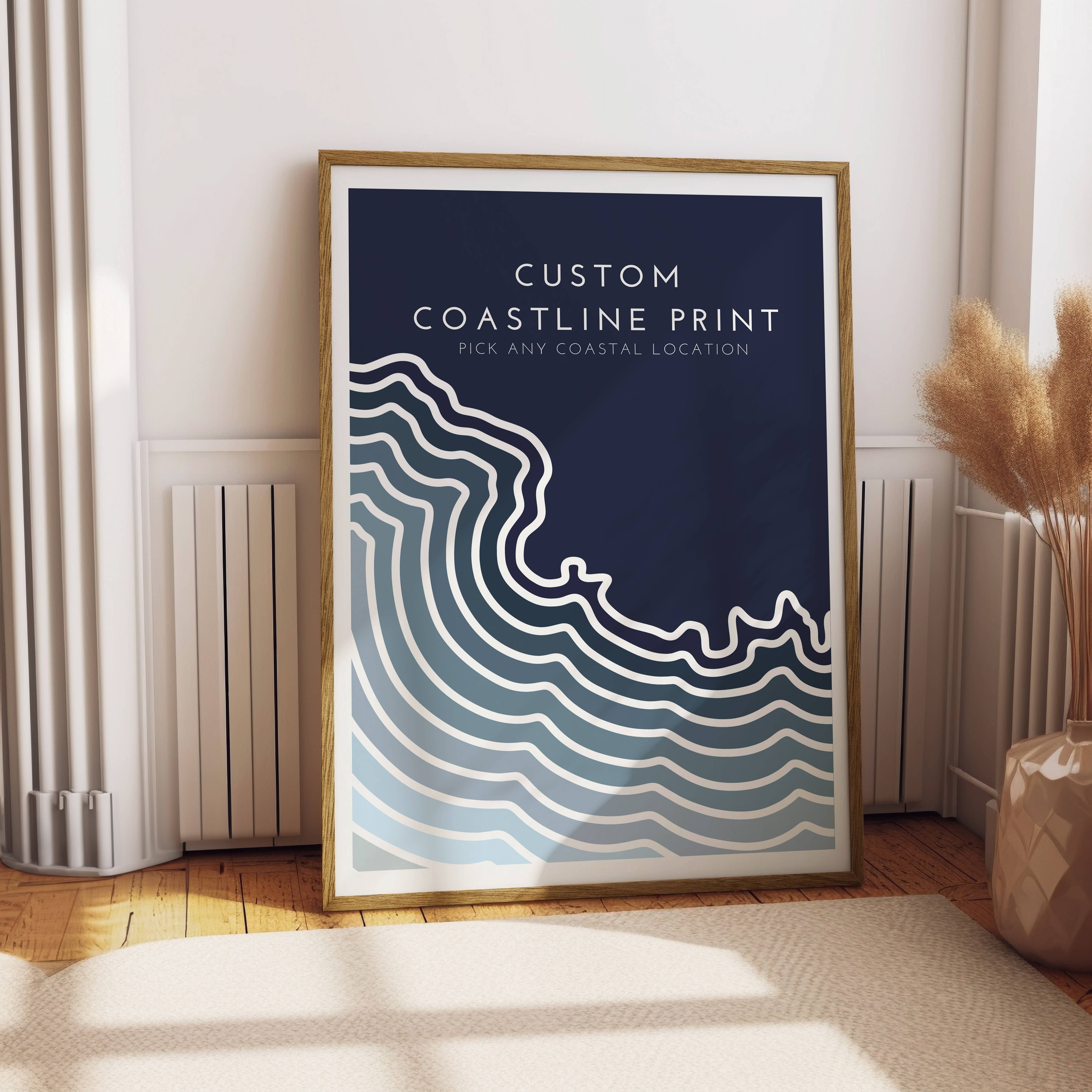 Jude River Design – wholesale Art print – Custom Coastline Print - Any Location0