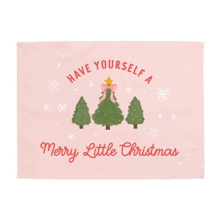 {Pink} Have Yourself a Merry Little Christmas Horizontal Banner for wholesale by Hunny Prints