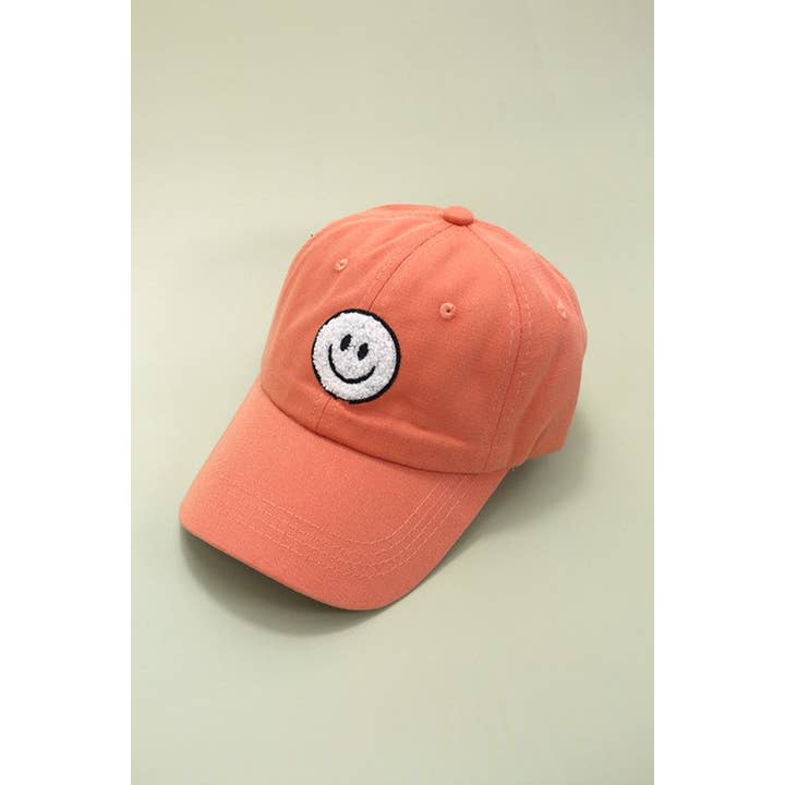 JOSSLYN by wall to wall - Wholesale Baseball Cap - Women's - WASHED SHERPA HAPPY FACE BASEBALL CAP 40HW70310