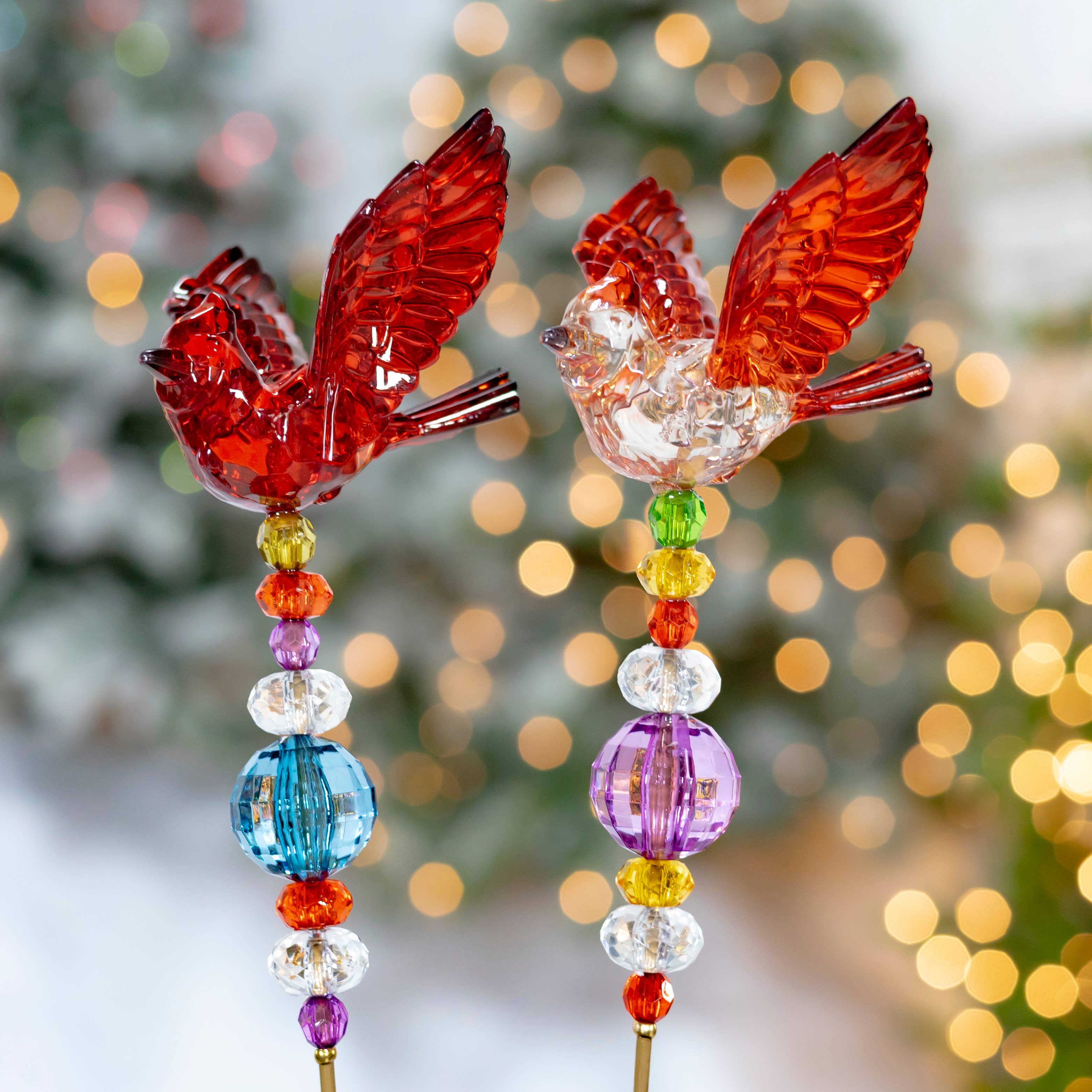 Zaer Ltd. International - Wholesale Garden/Lawn Stake - Five Tone Acrylic Pot Stakes- 4 Style Options- 6PC/Sets21